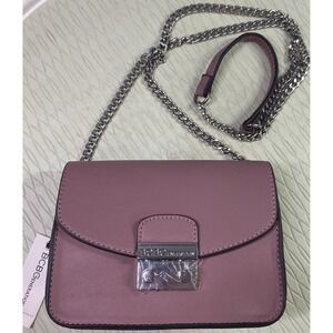 BCBGeneration Crossbody‎ Womens Mini Rose color purse W/Chain Strap. 5x7x3" NWT